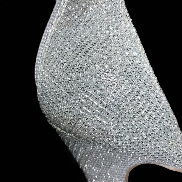 Silver Glitter Heeled Sandals | Size 8.5 - Picture 3 of 3